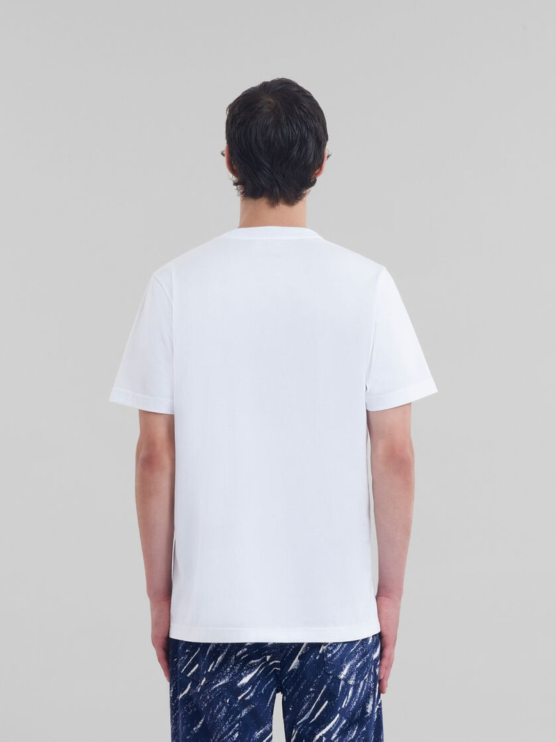 WHITE ORGANIC COTTON T-SHIRT WITH MARNI MENDING LOGO 3