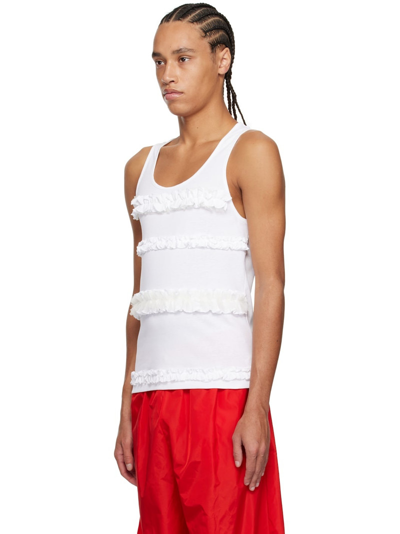 Simone Rocha White Ruffle Frill Tank Top outlook