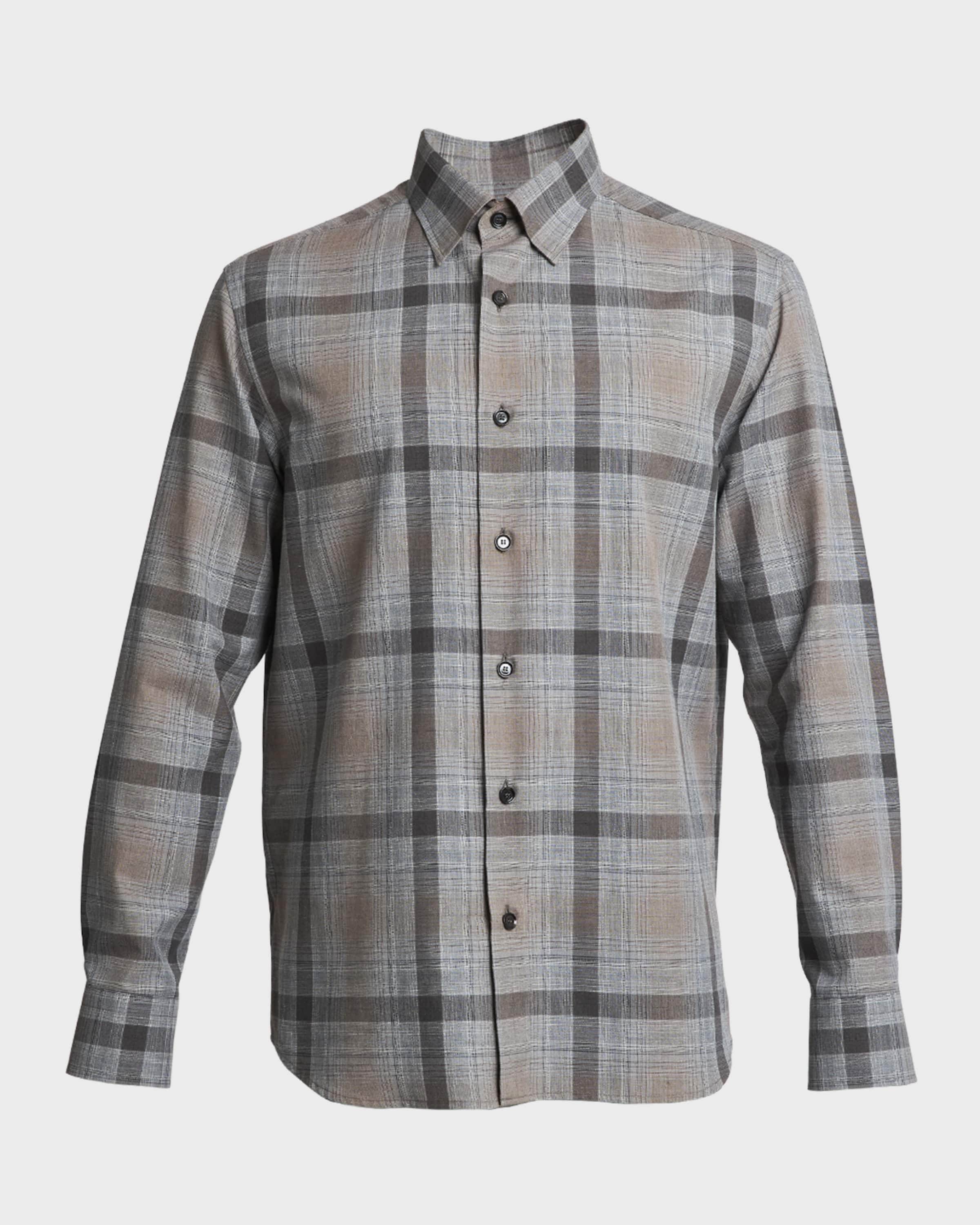 Men's Wool Plaid Sport Shirt - 1