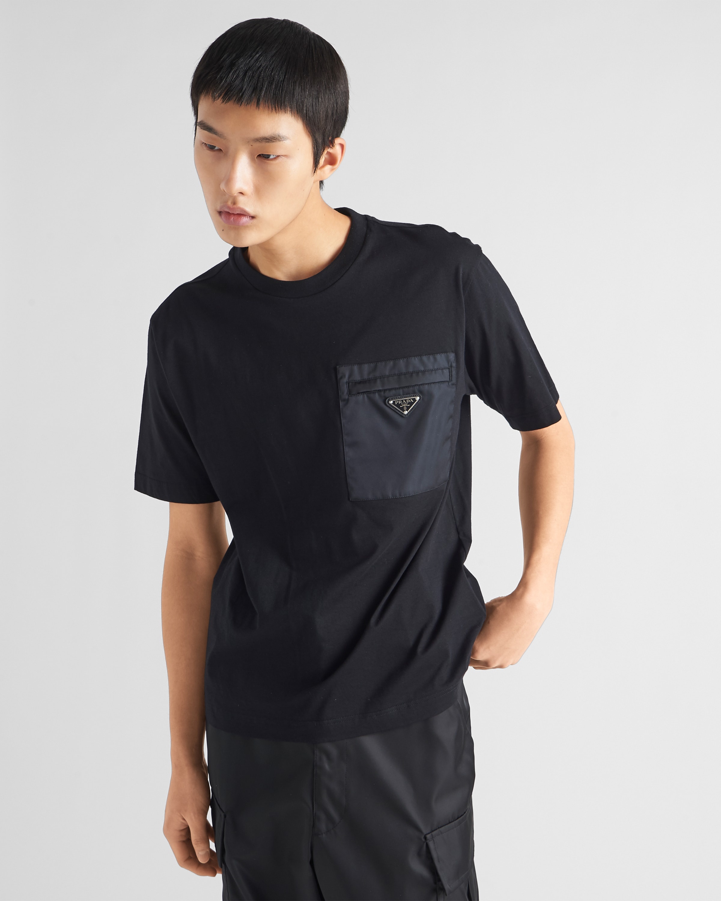 Re-Nylon and jersey T-shirt - 3