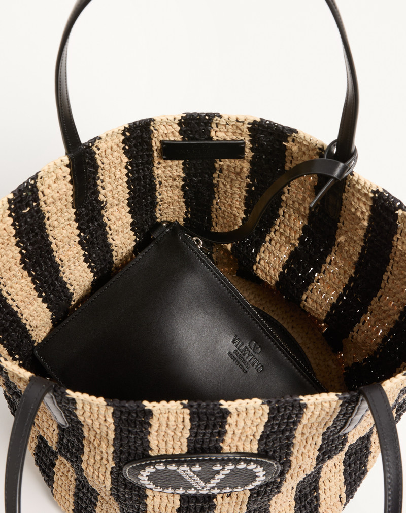 Valentino VALENTINO GARAVANI STRIPED RAFFIA SHOPPING BAG. outlook