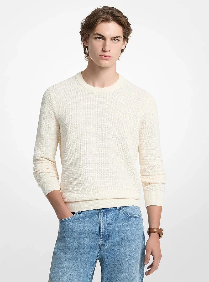 Textured Cotton Sweater - 1
