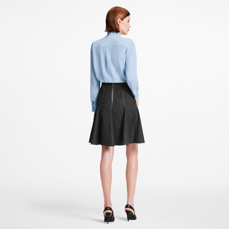 Topstitched Denim Skirt 3