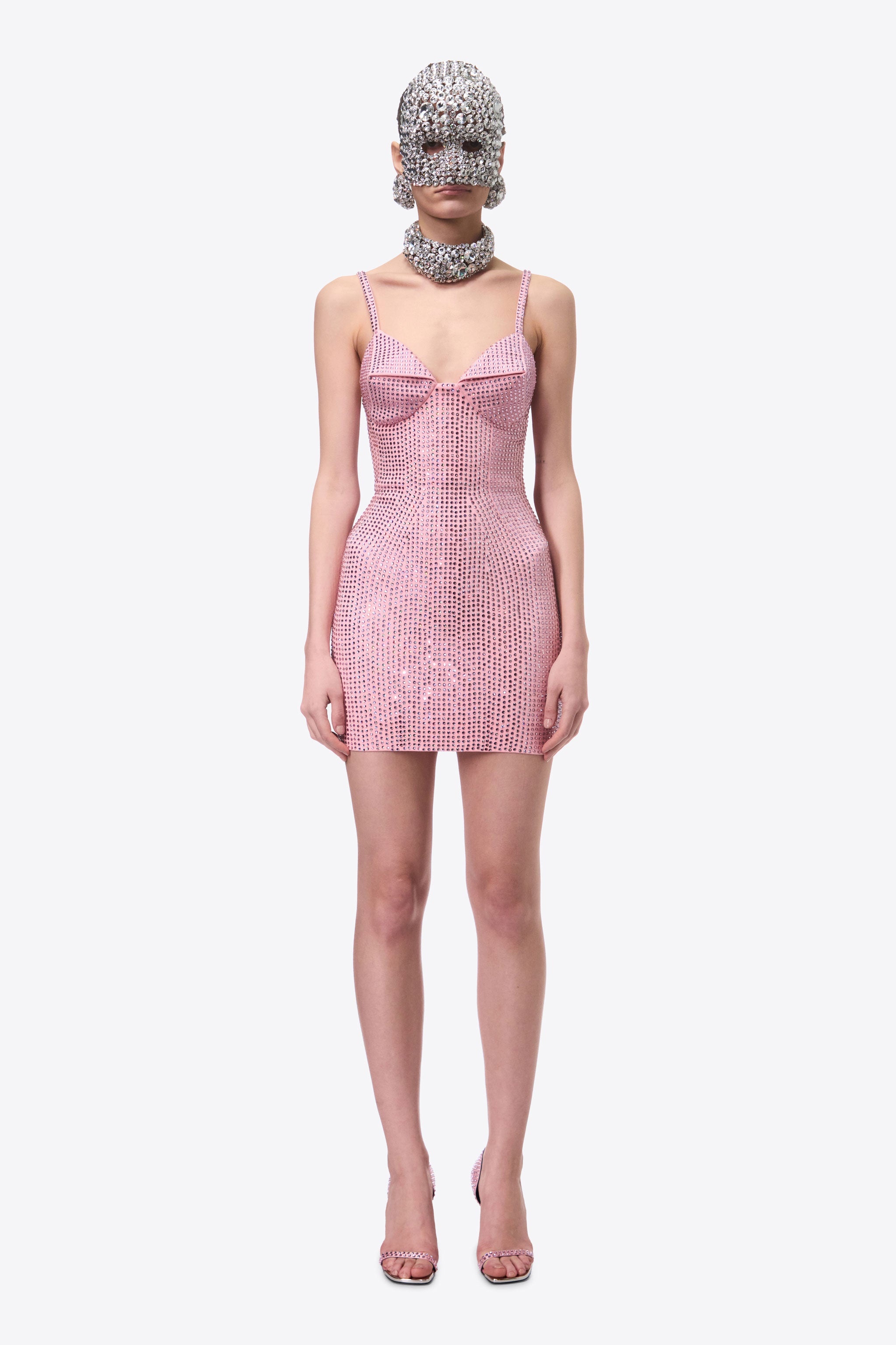 CRYSTAL EMBELLISHED MINI DRESS - 4