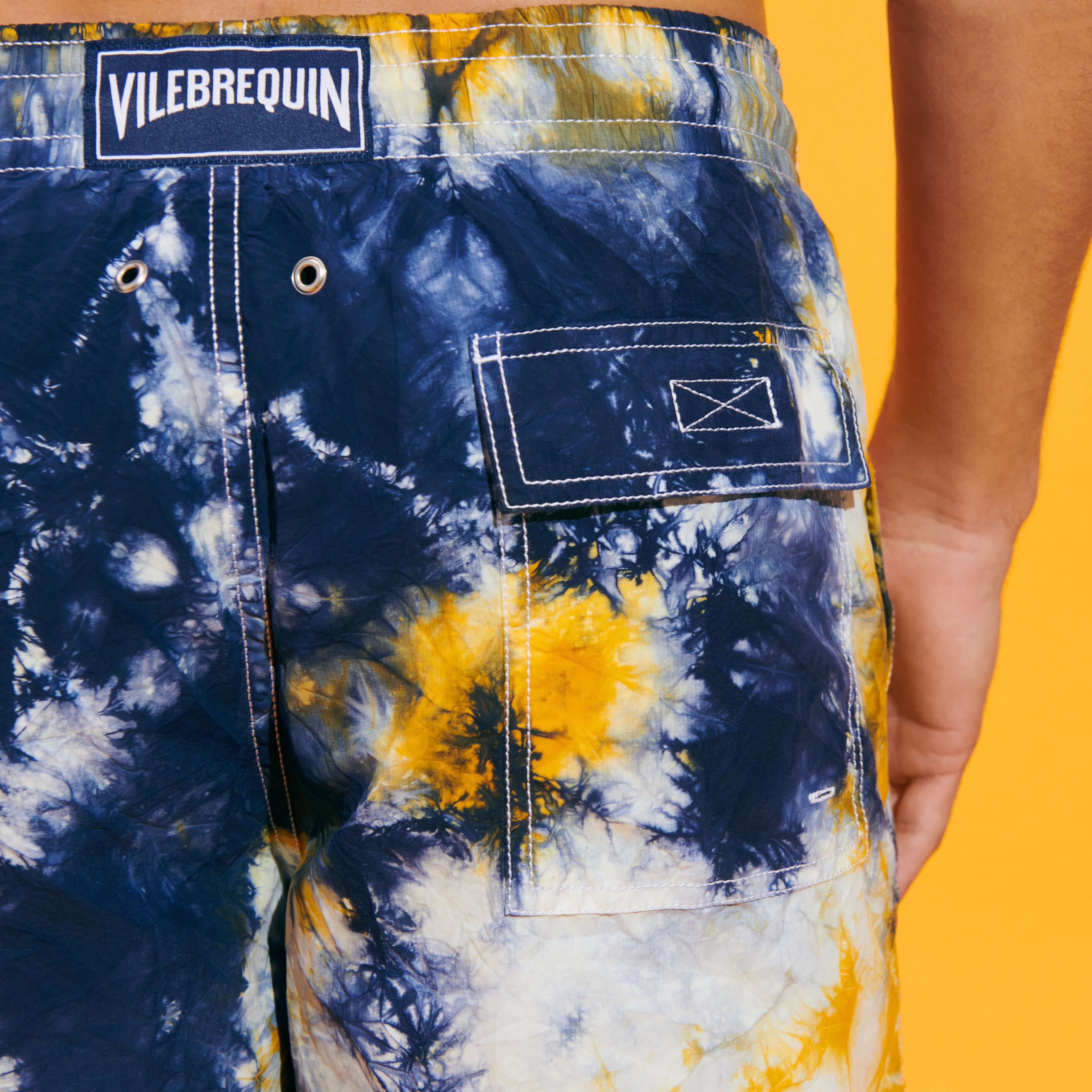 Men Swim Trunks Tie-Dye in Navy - 5
