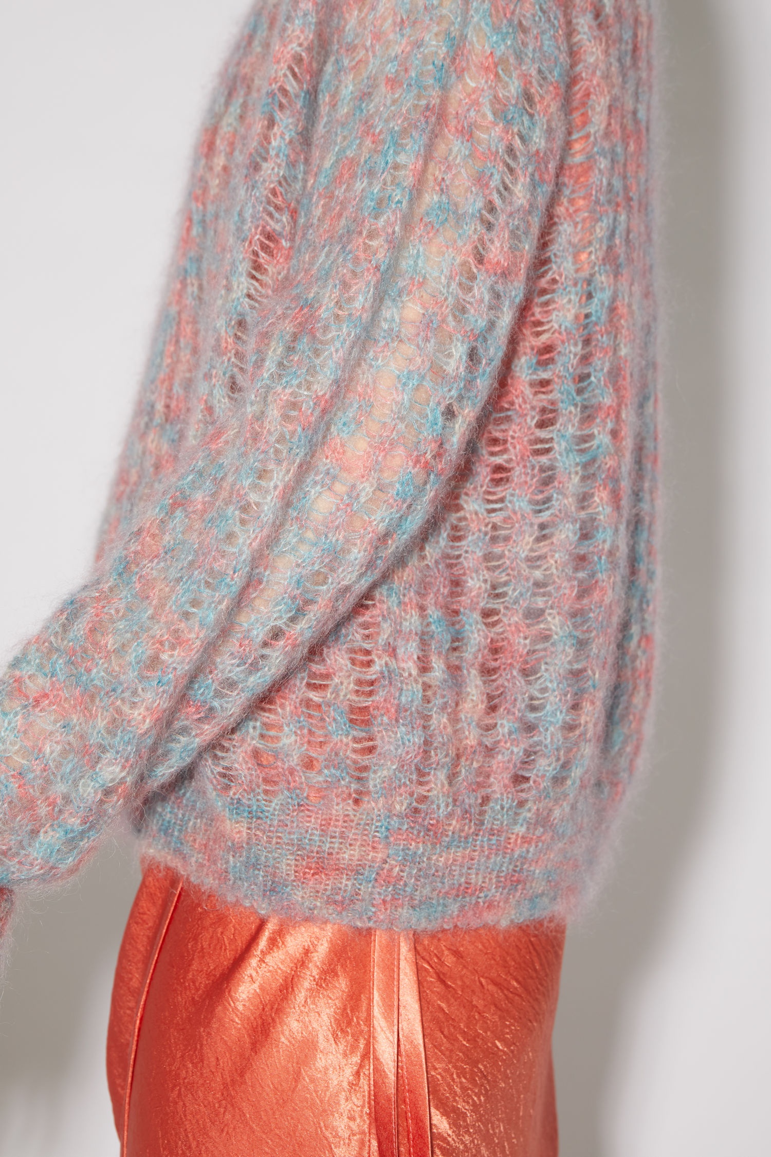 Open knit sweater - Pink/blue - 4