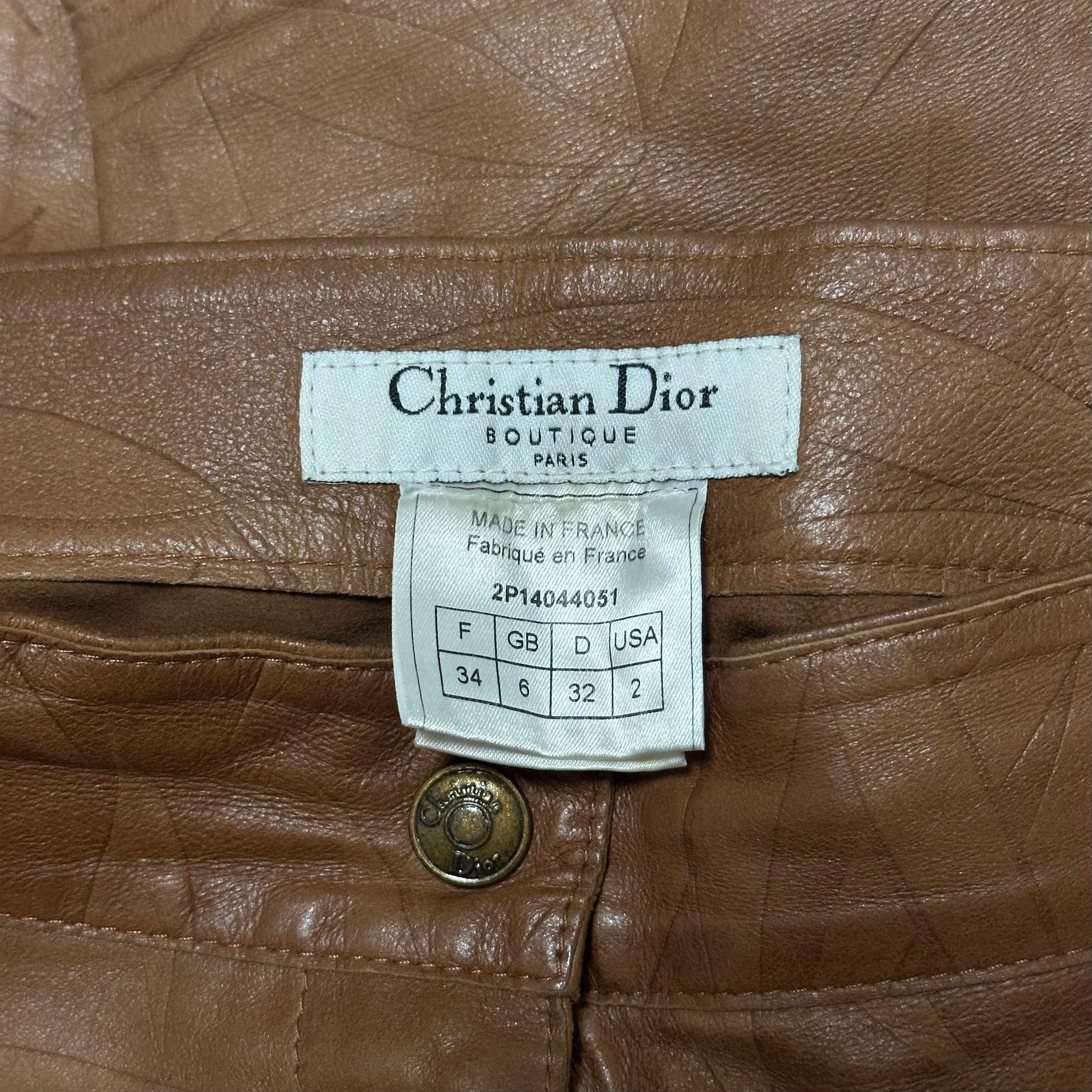 CHRISTIAN DIOR Spring Summer 2002 Leather Pants - 6