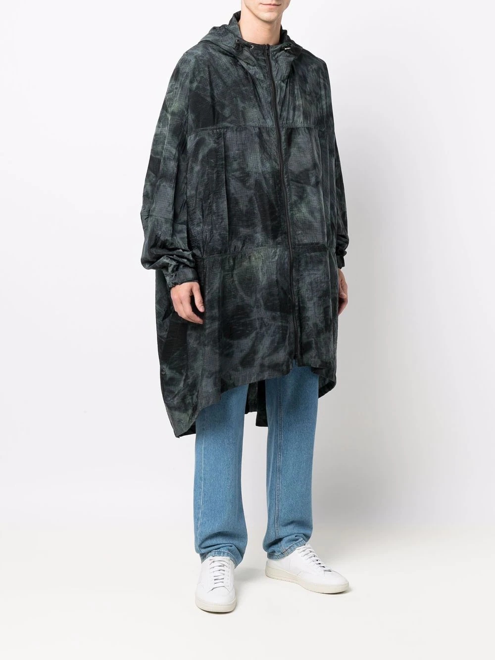 MIST tie-dye cape raincoat - 3