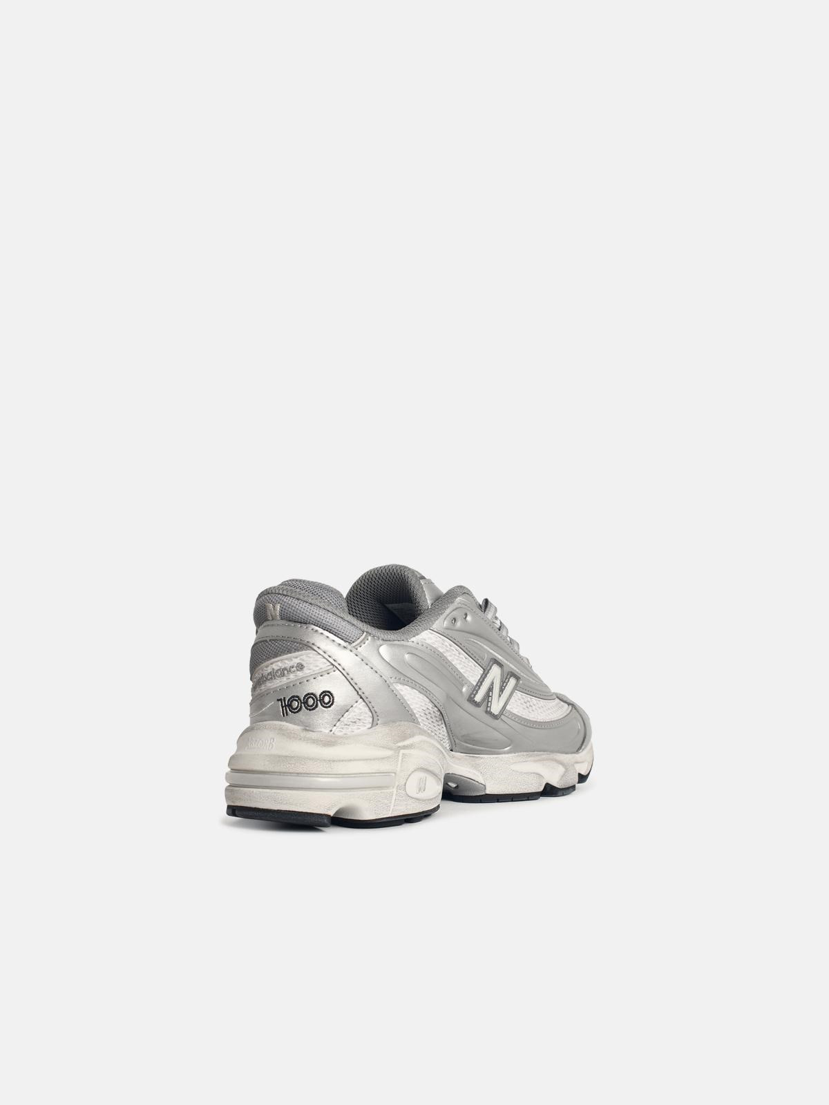 '1000' SILVER FABRIC BLEND SNEAKERS - 3