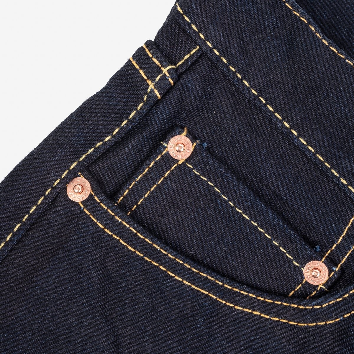 IH-888S-21ib 21oz Selvedge Denim Medium/High Rise Tapered Cut Jeans - Indigo/Black - 10