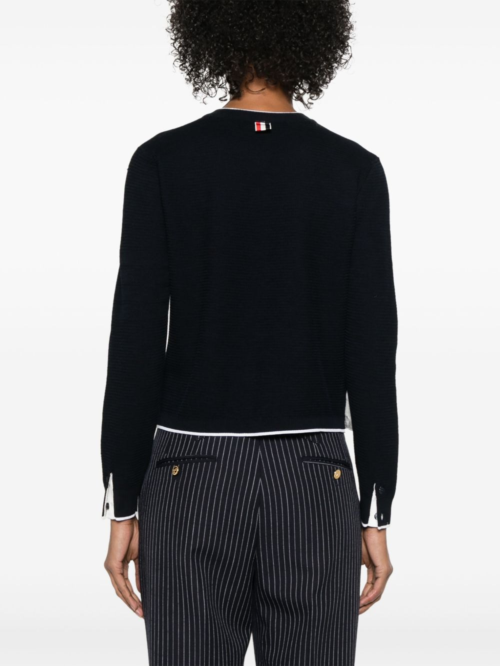 4 Bar Stripes textured cardigan - 4
