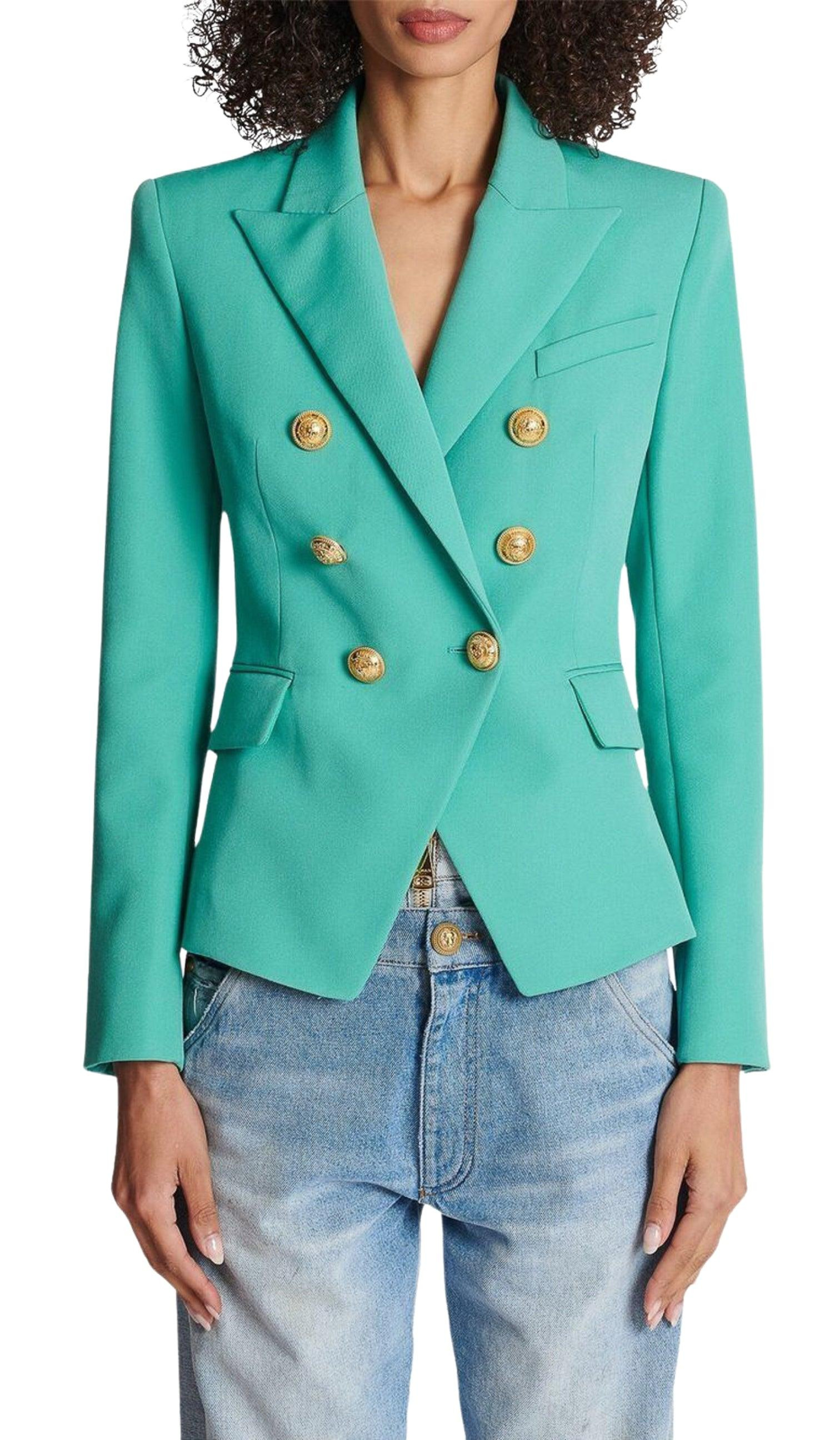 Peak-lapels Double Breasted Wool Jacket - 3