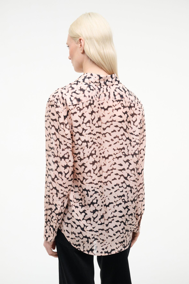 STAUD STAUD ROXBURY SILK SHIRT ALMOND BLACK outlook