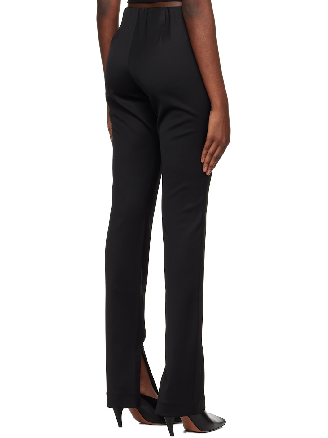 Black Tight Fit Suit Trousers - 3