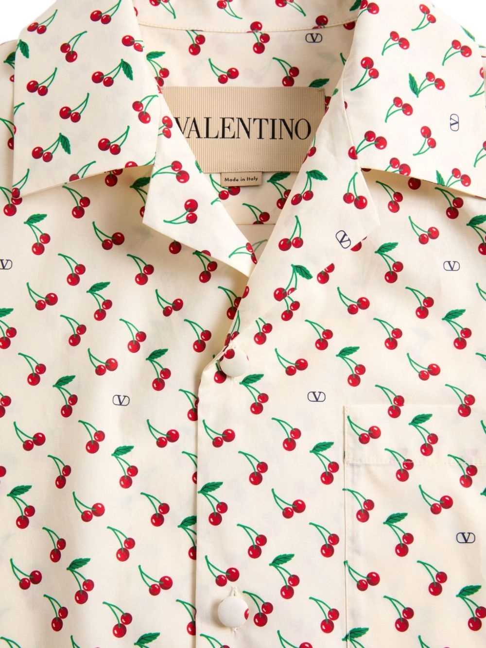 COTTON POPLIN BOWLING SHIRT WITH CHERRYFIC PRINT - 3