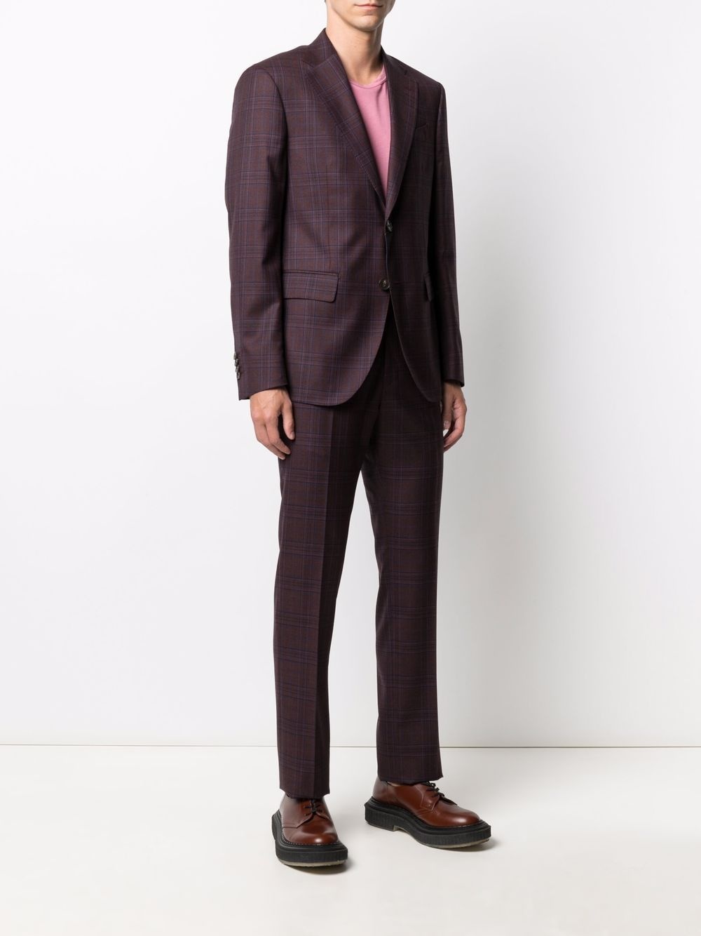 check pattern single-breasted suit - 3