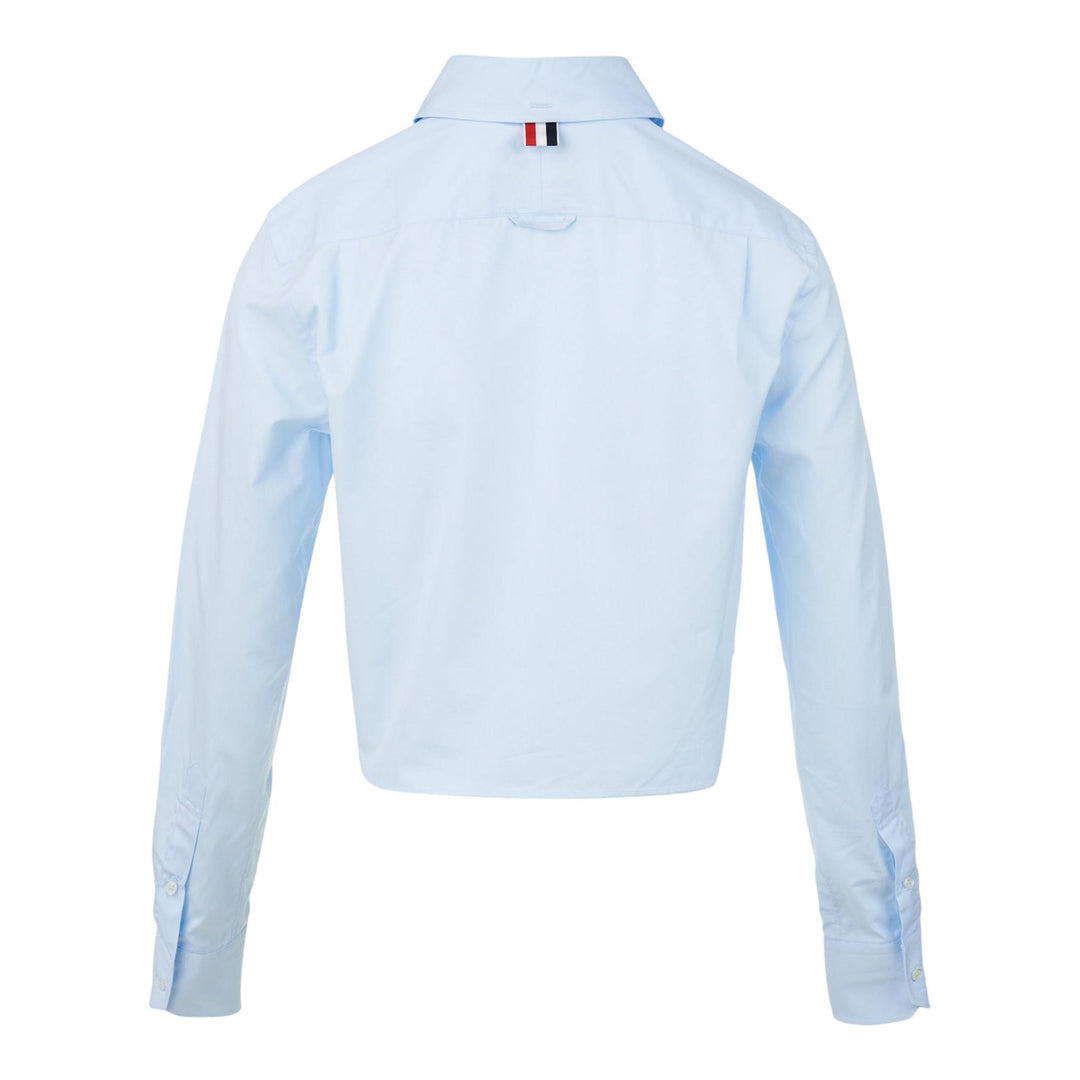 Classic Round Collar Cropped Shirt Women - 2