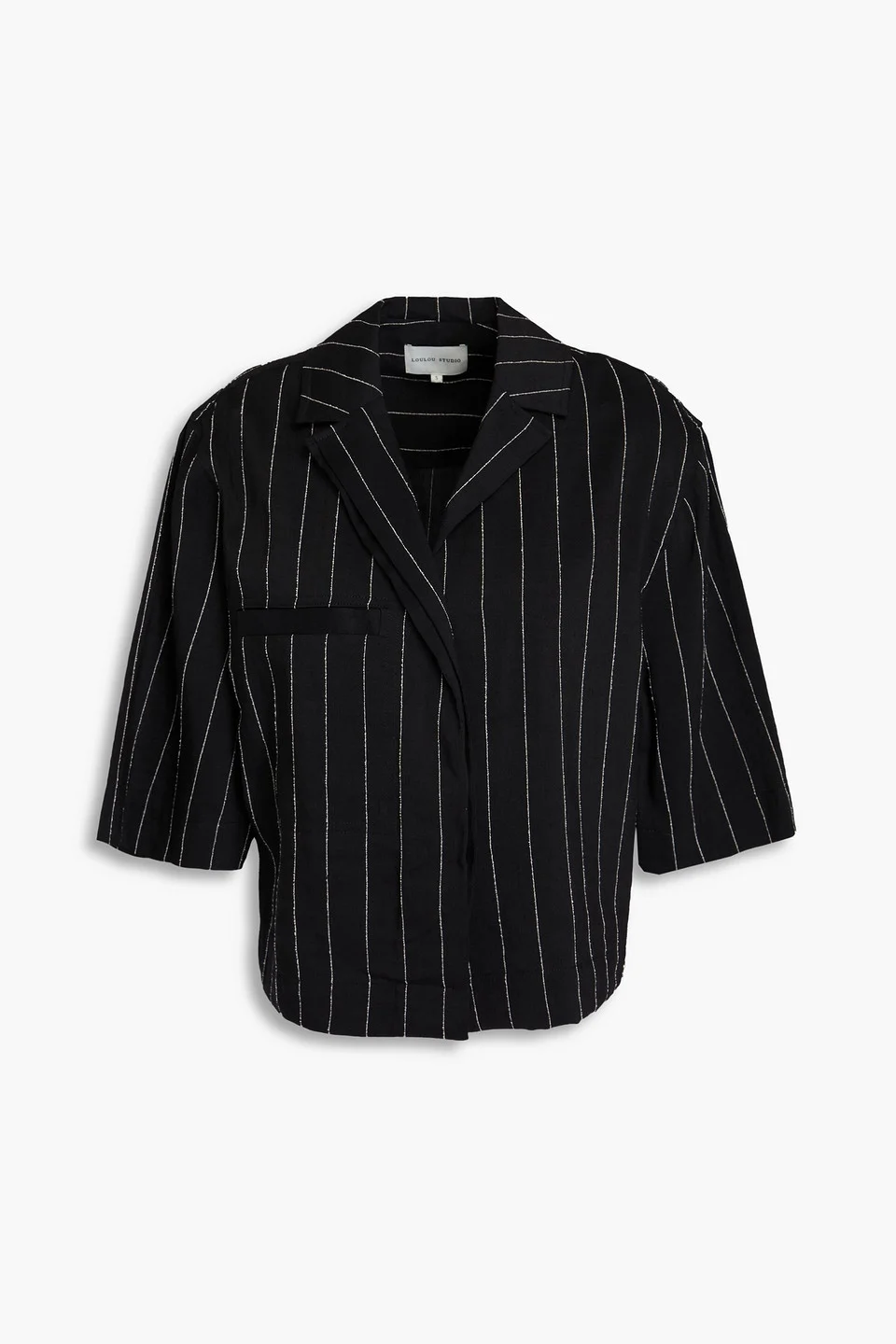 Lago cropped pinstriped twill shirt - 1