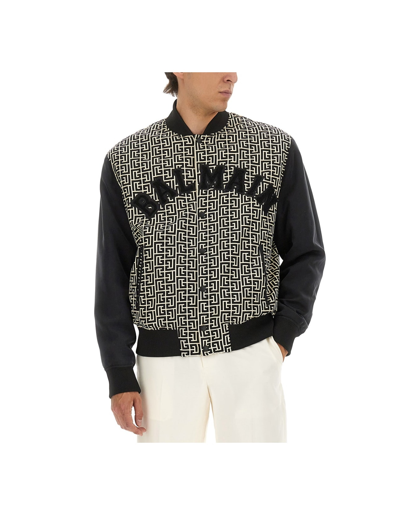 Monogrammed Varsity Jacket With Patches - 4