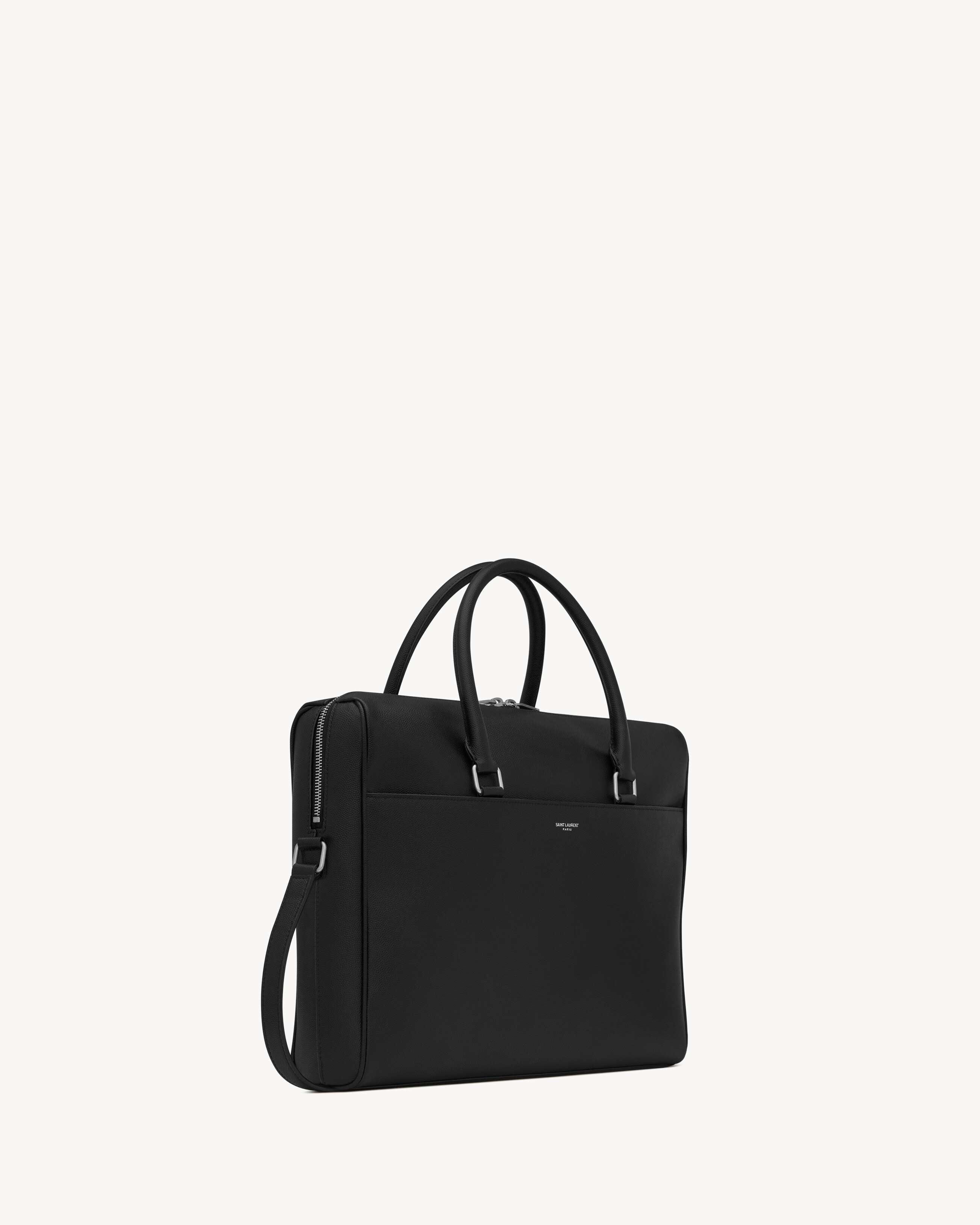 DUFFLE BRIEFCASE IN GRAIN DE POUDRE EMBOSSED LEATHER - 4