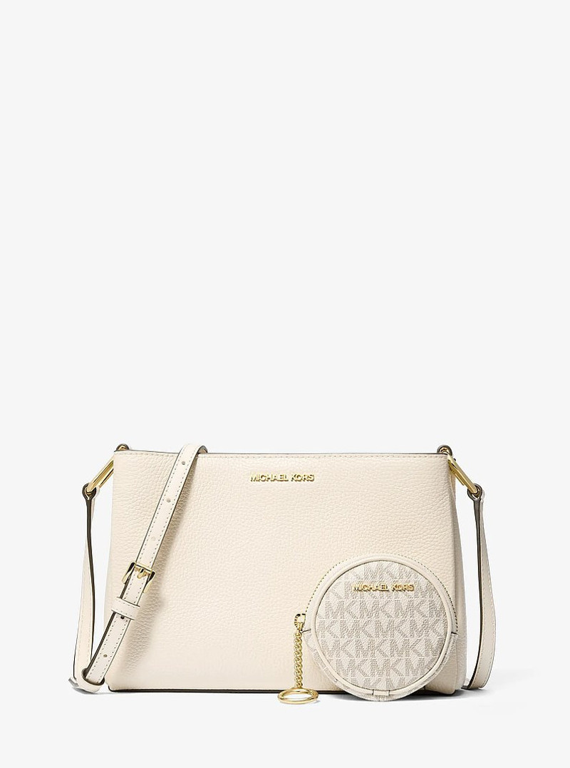 Trisha Pebbled Leather Crossbody Bag With Pouch Gift Set 1