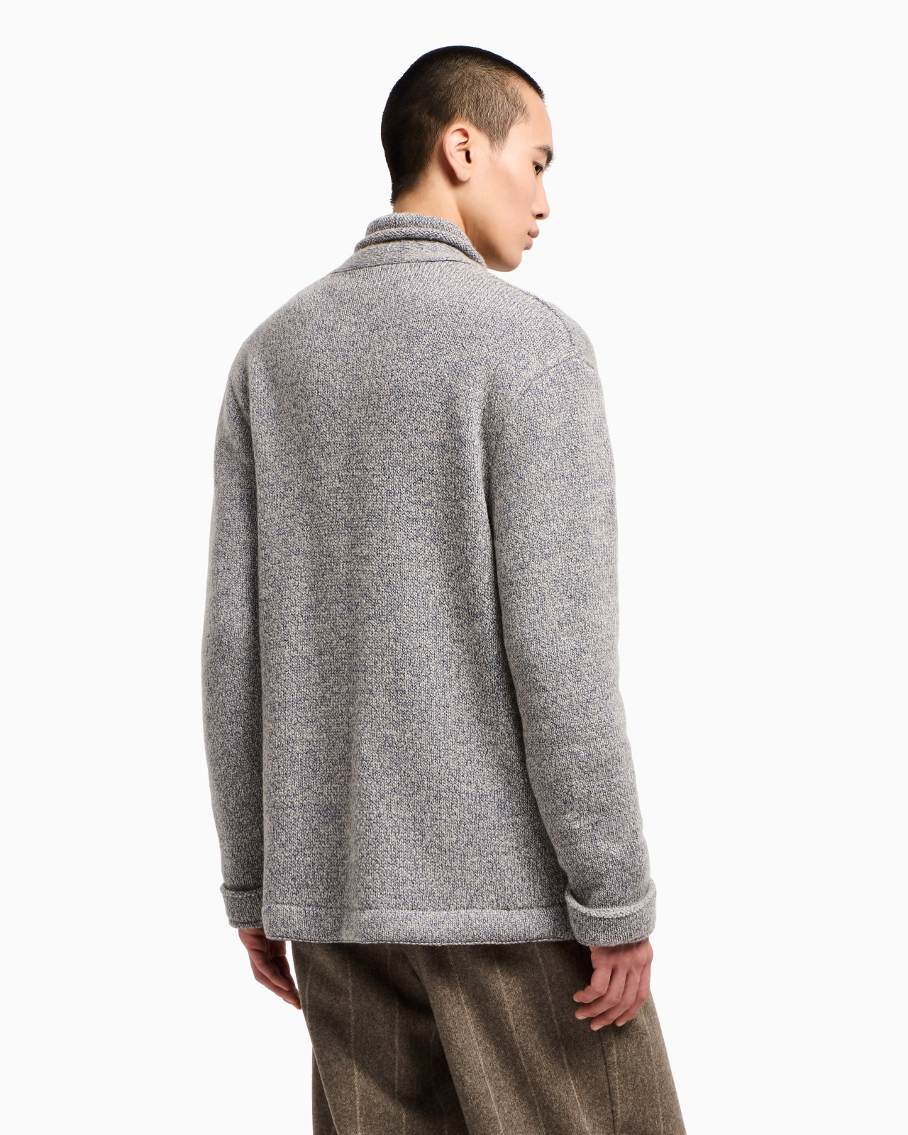 CARDIGAN JACKET IN KNIT CASHMERE AND COTTON - 3