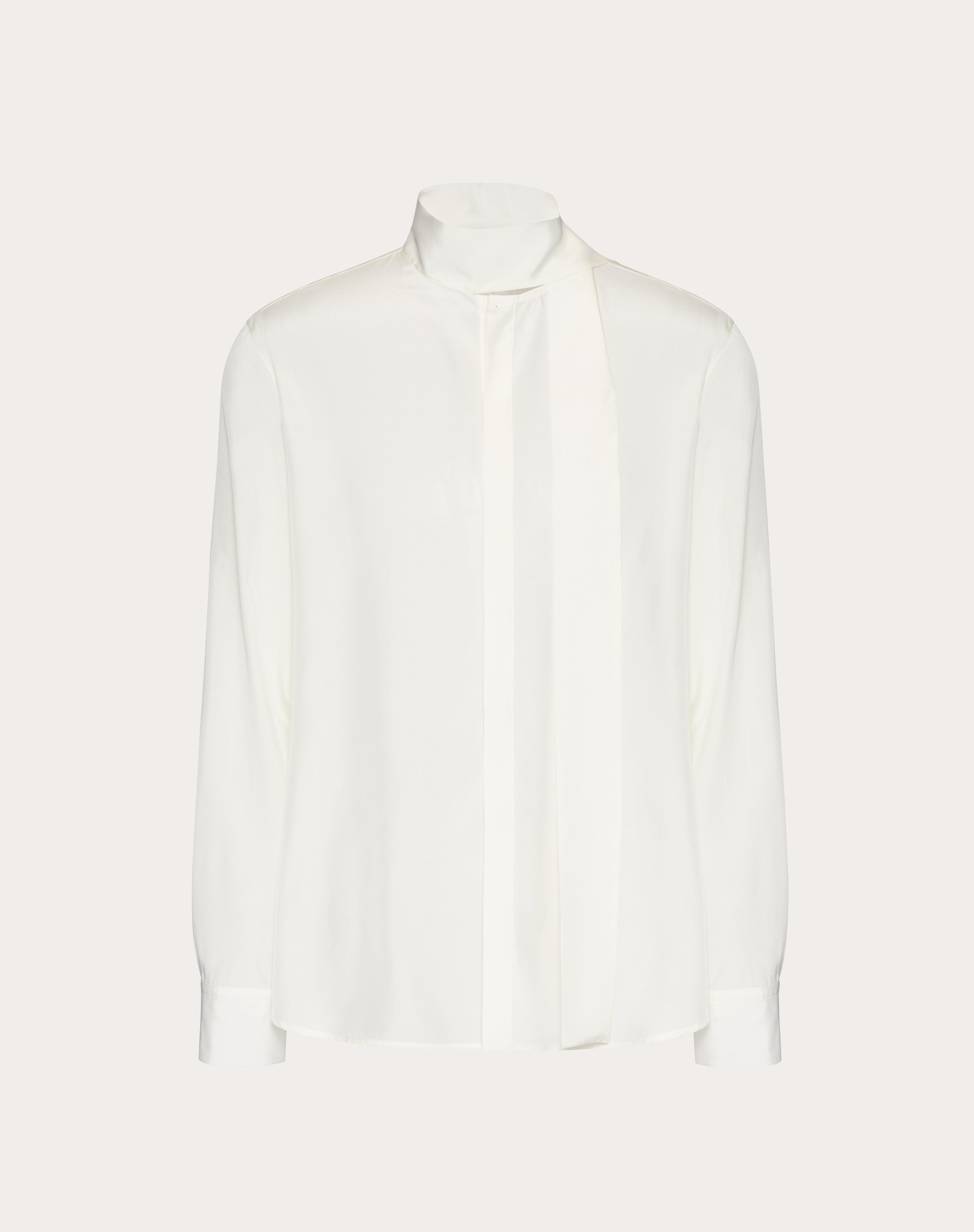 SILK SHIRT WITH SCARF DETAIL AT NECK - 1