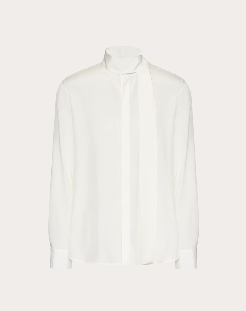 SILK SHIRT WITH SCARF DETAIL AT NECK 1