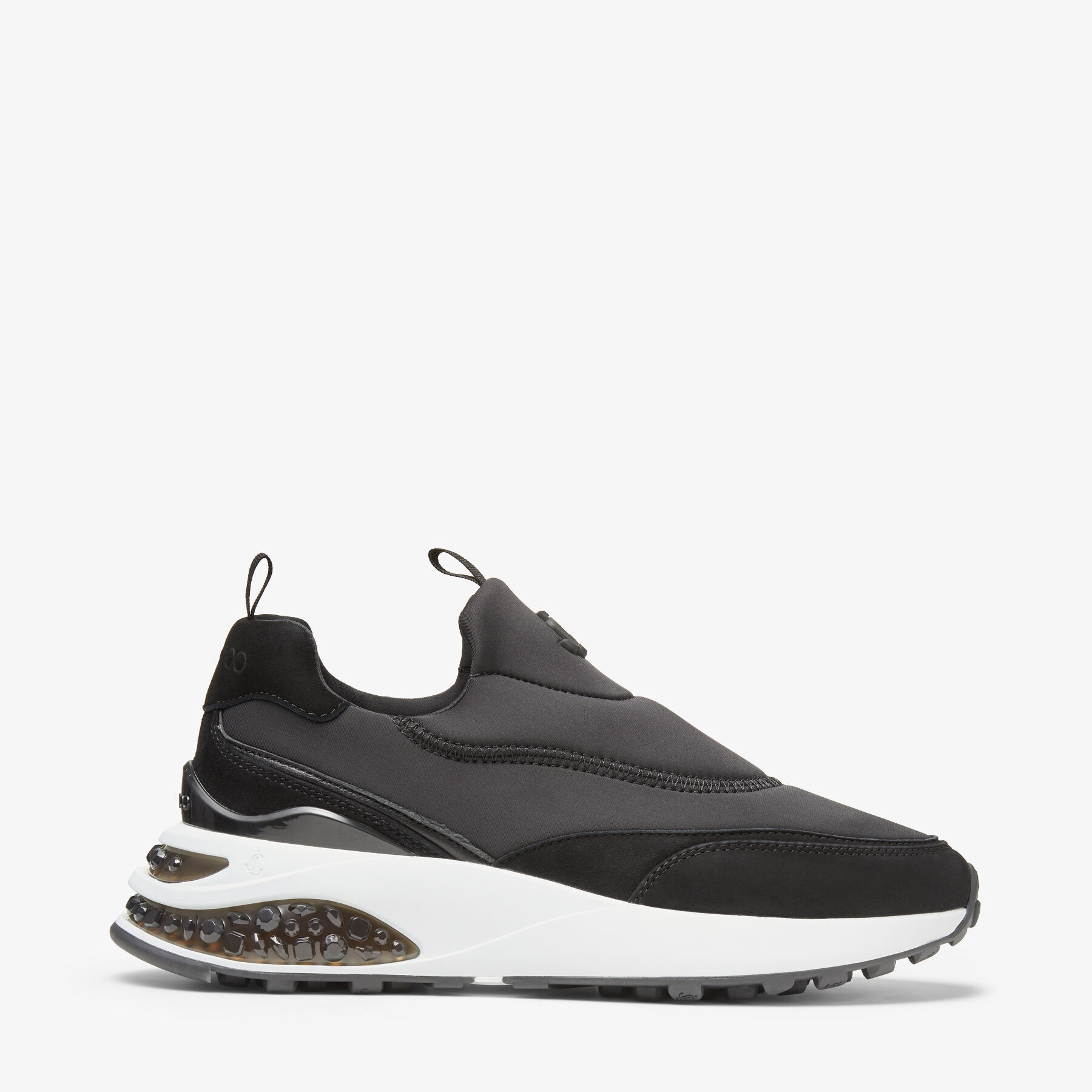 Memphis/F
Black Neoprene and Leather Low Top Trainers - 1