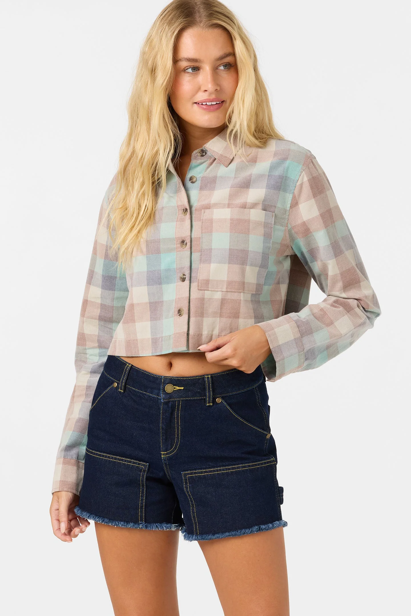 O'Riginals Pippa Cord Long Sleeve Crop Top - 1