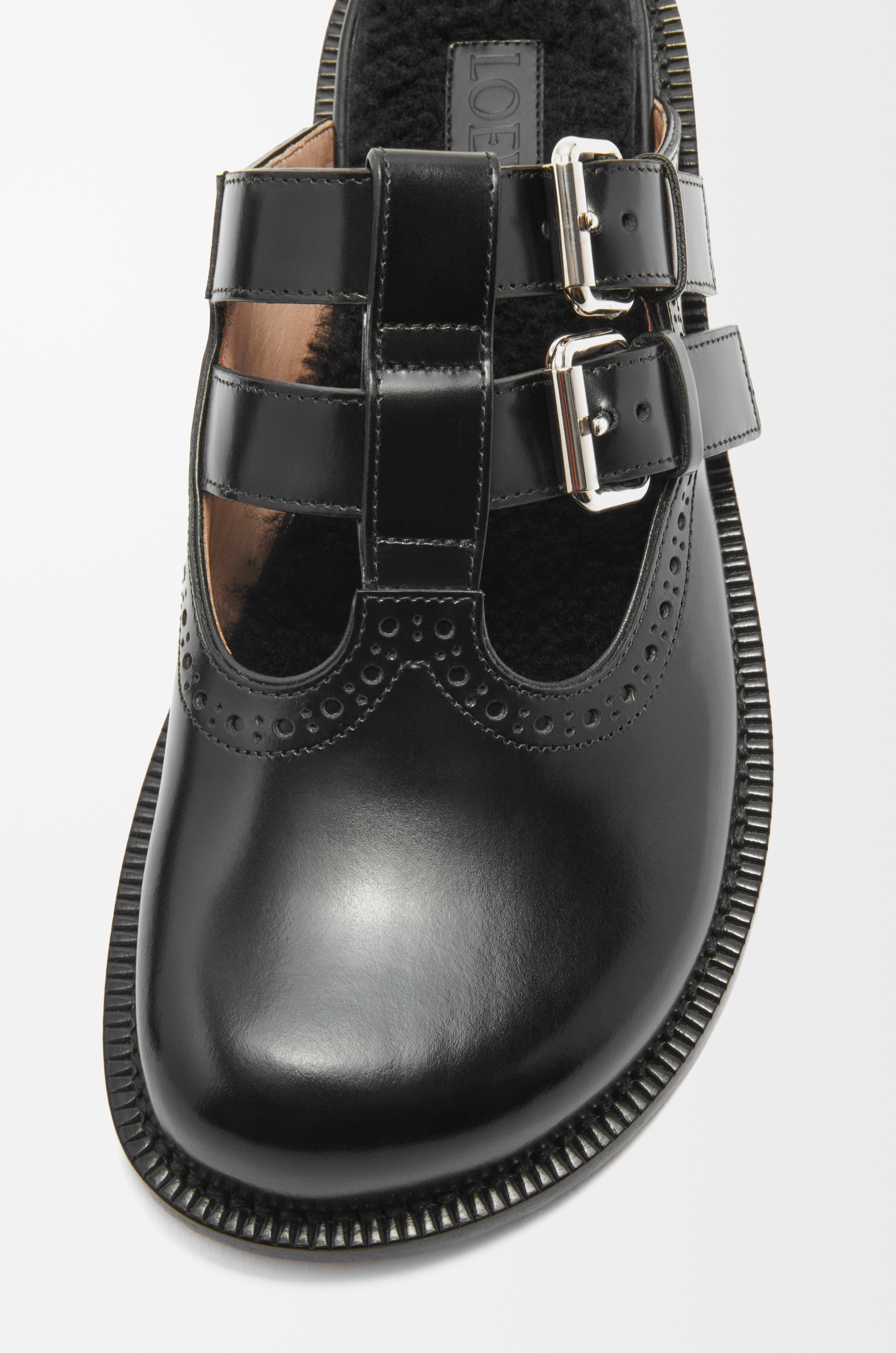 Campo Mary Jane mule in brushed calfskin and shearling - 5