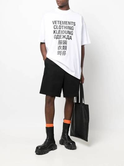 VETEMENTS logo-print cotton T-shirt outlook