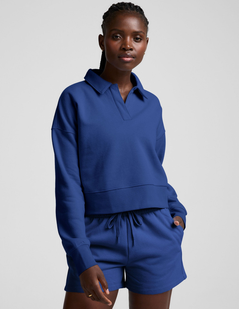 BEYOND YOGA LuxeFleece Collared Sweatshirt outlook
