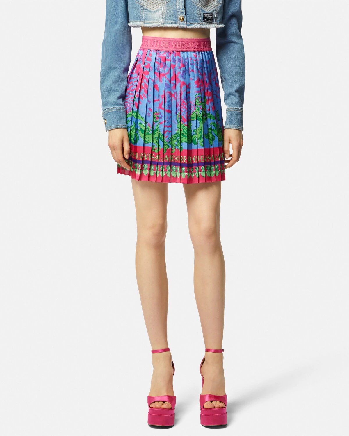 Animalier Pleated Mini Skirt - 4
