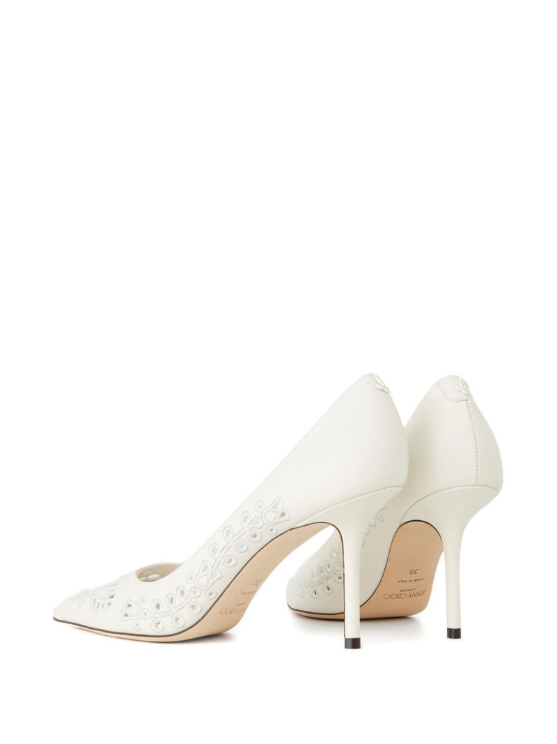85mm Love embroidery heeled pumps 4