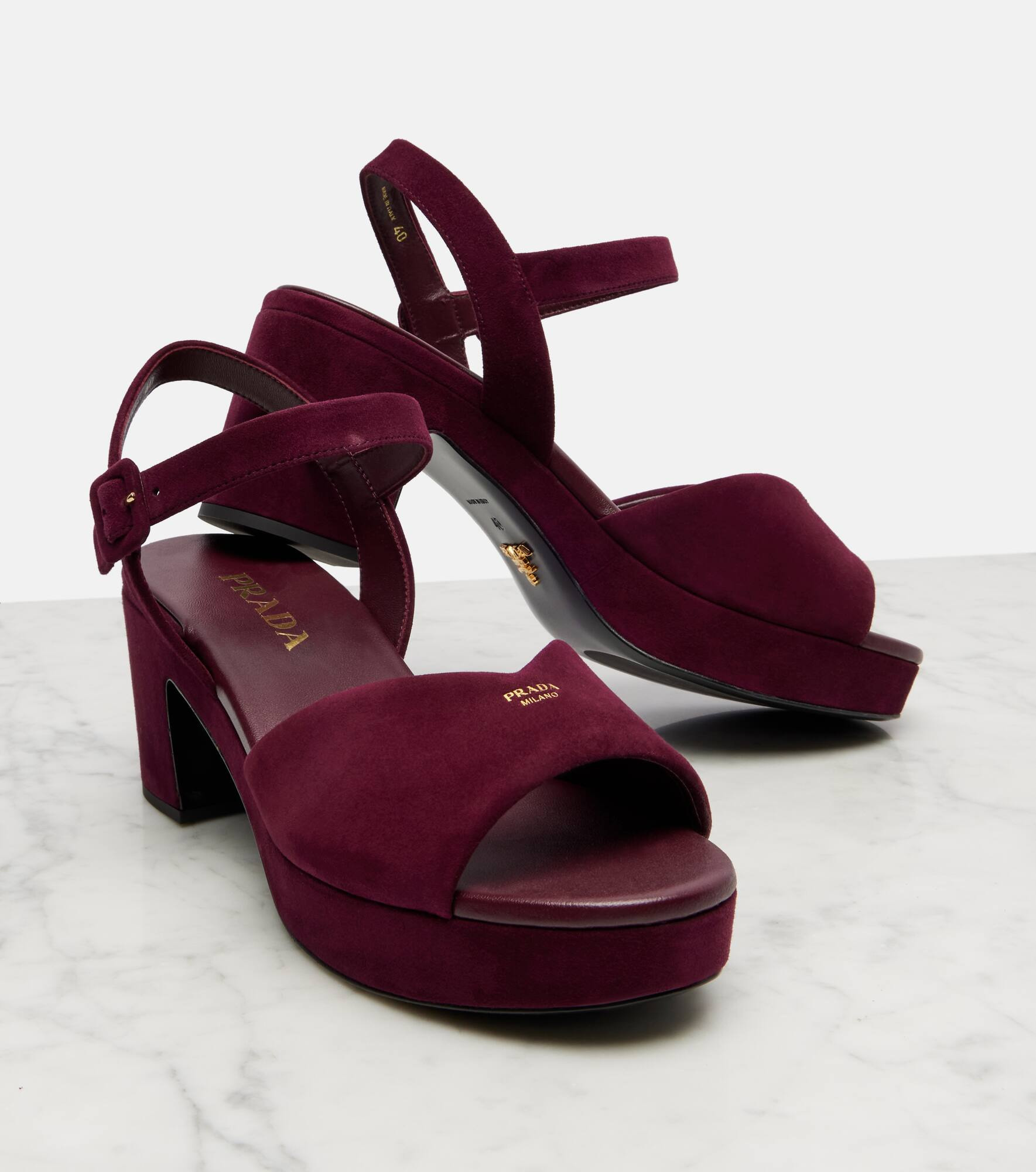 Suede platform sandals - 5