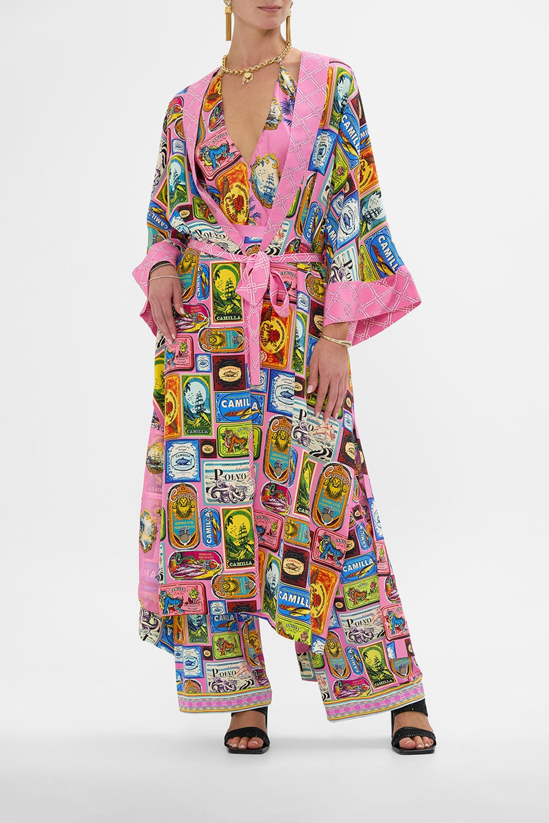 CAMILLA LONG ROBE WITH NARROW COLLAR outlook