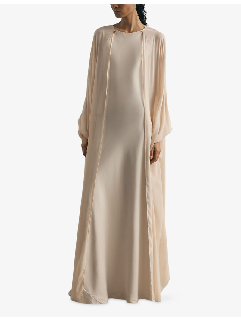 REISS Flora Cape-Detail Woven Maxi Dress outlook