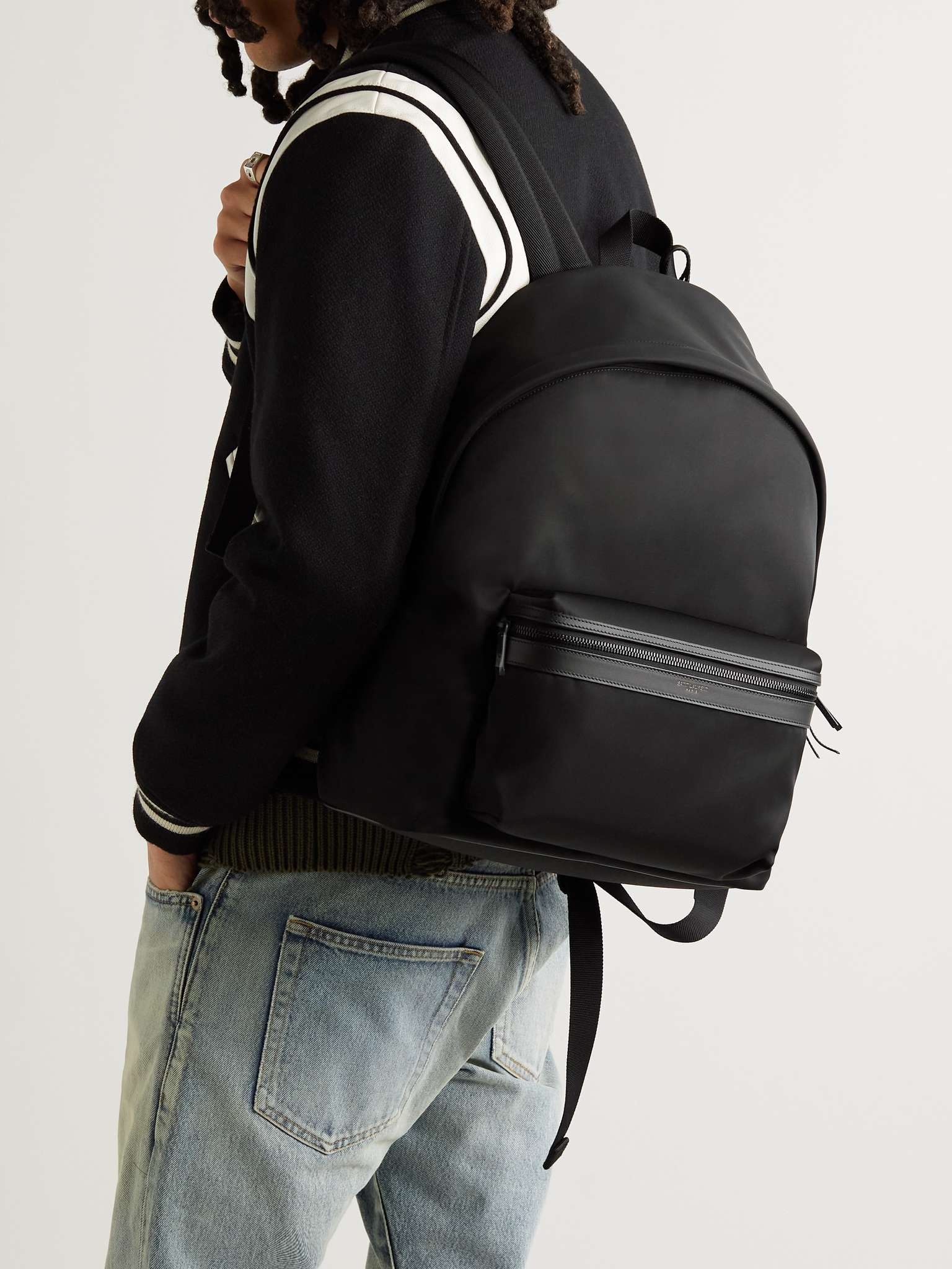 Leather-Trimmed Shell Backpack - 2