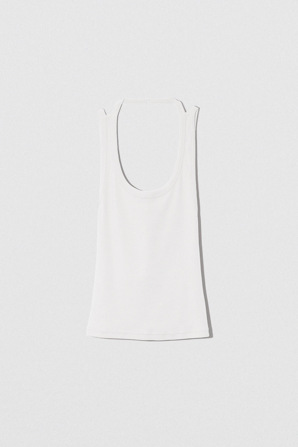 BLANK TANK TOP NATURAL WHITE COTTON RIB - 1