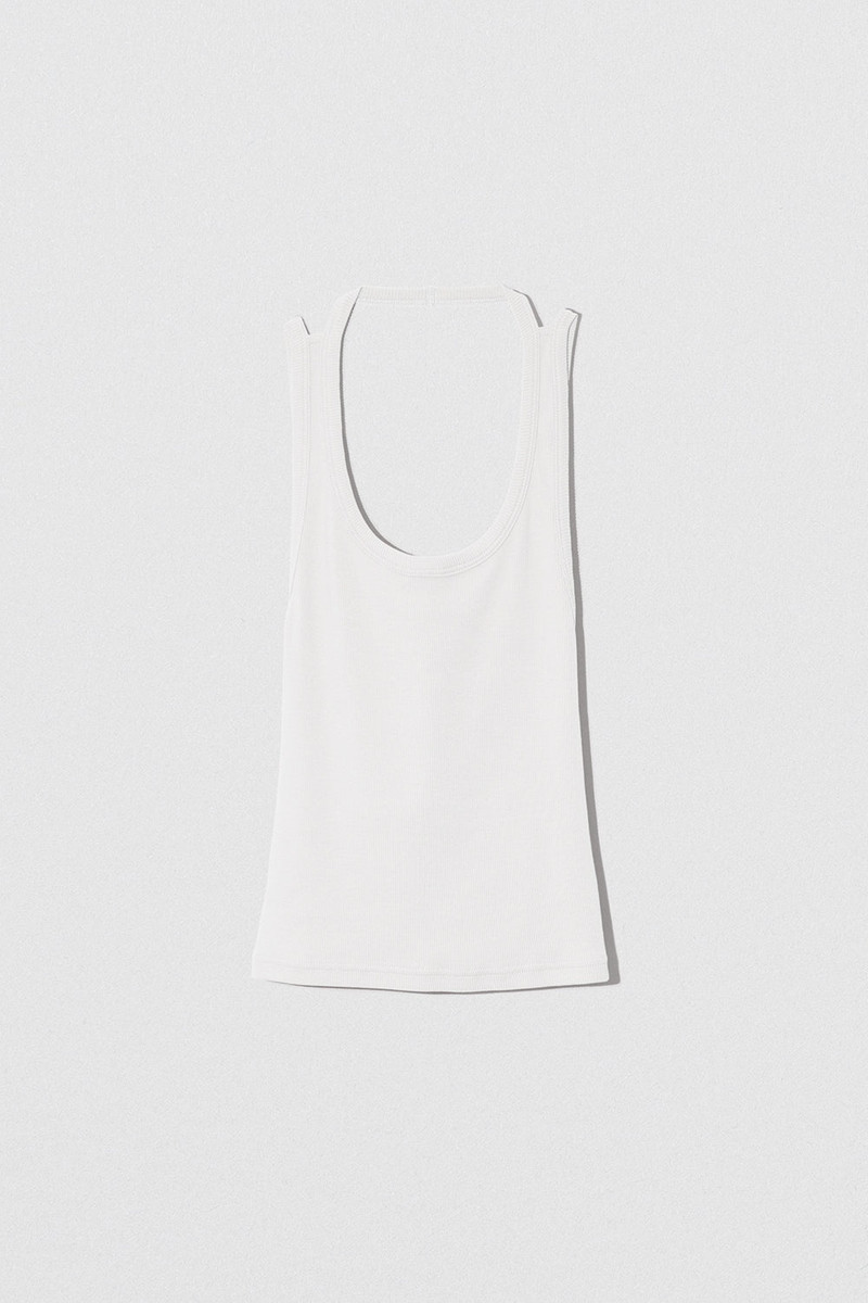 BLANK TANK TOP NATURAL WHITE COTTON RIB 1
