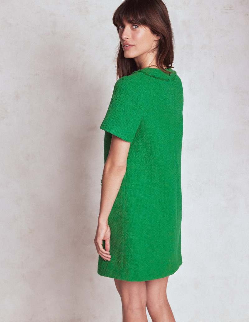 Evita Cotton Shift Dress-Rich Emerald 5