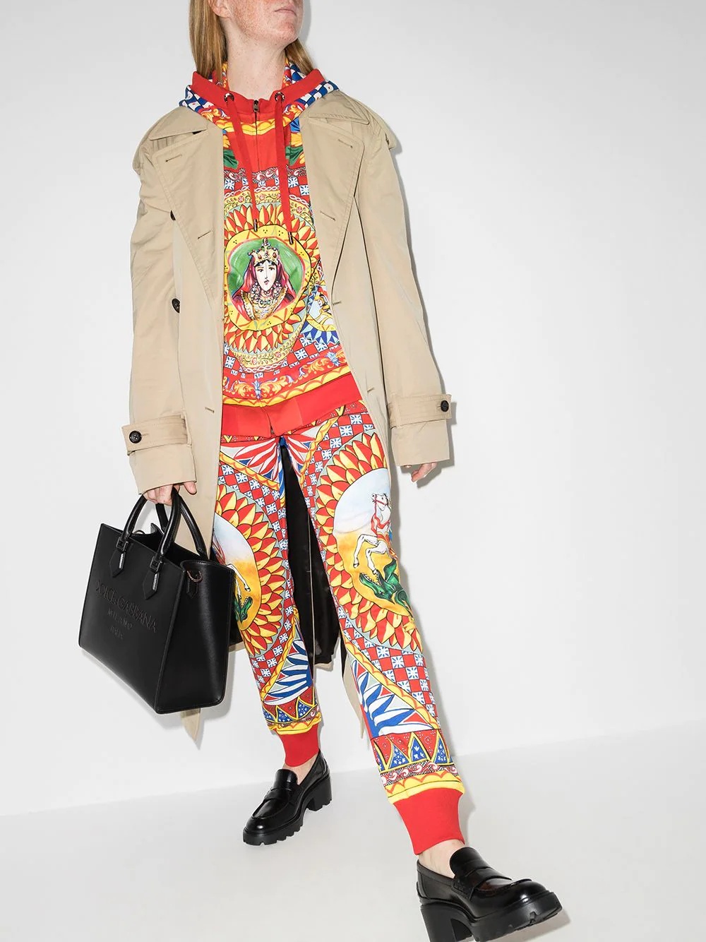 Caretto print jogging trousers - 5