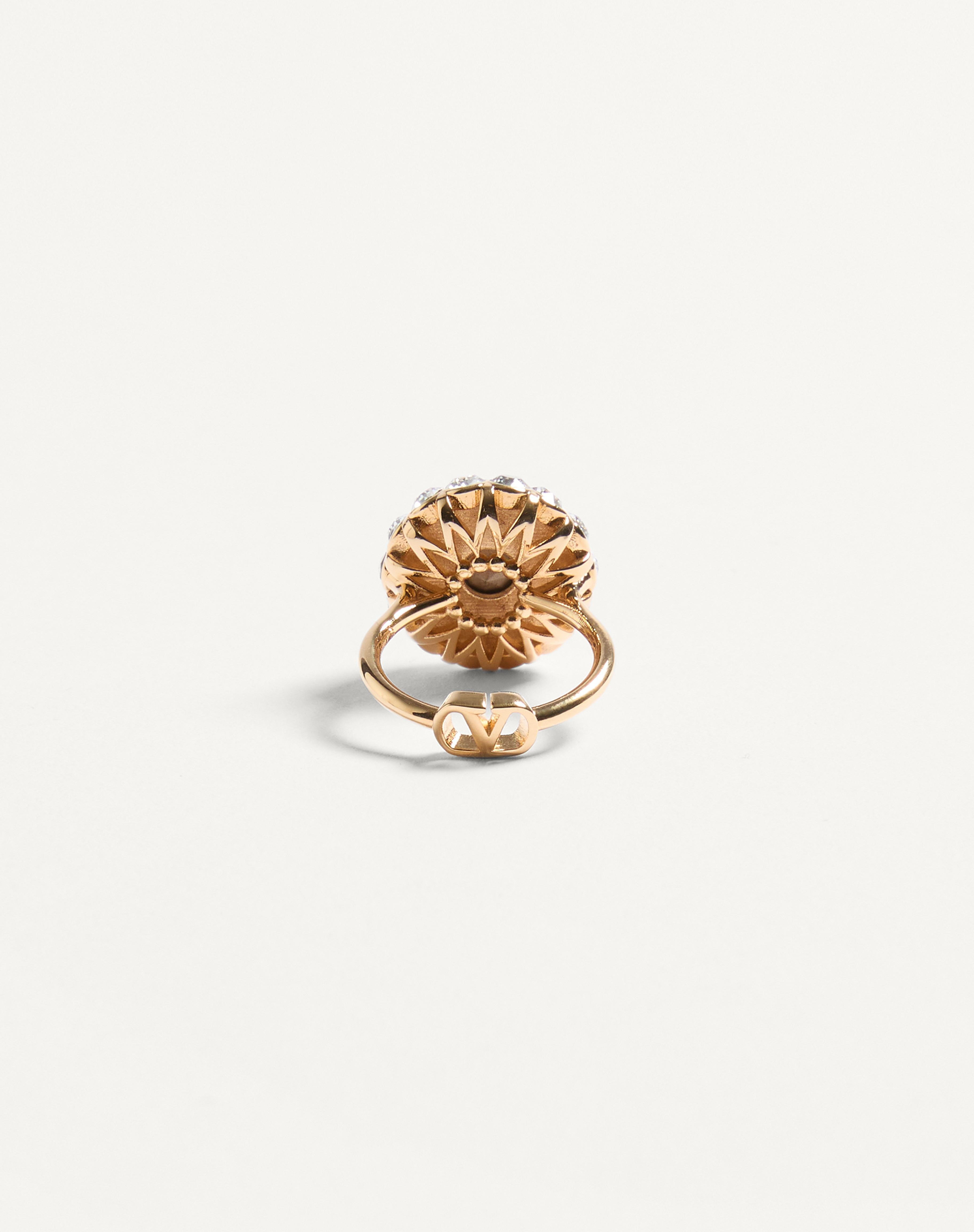 VLOGO SIGNATURE RING IN METAL, ENAMEL AND CRYSTALS - 5