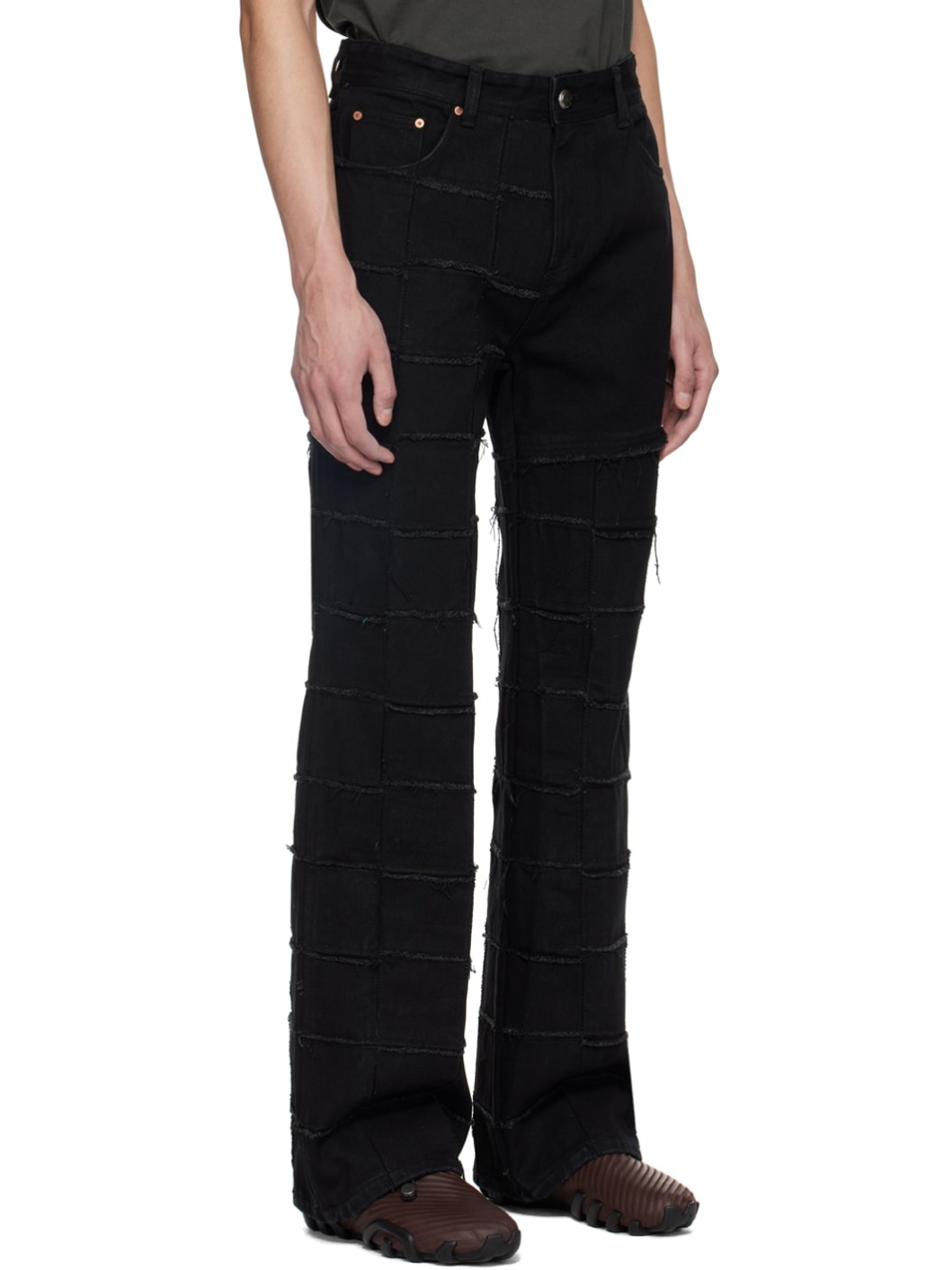 Black New Patchwork Jeans - 2