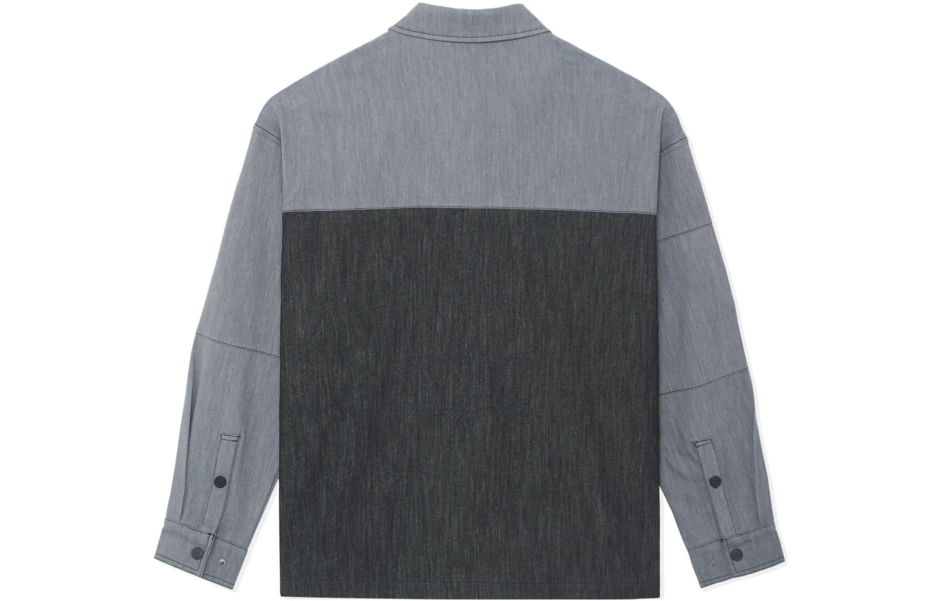 Li-Ning x Wade Series Color Block Print Shirt 'Grey Black' AFDS781-1 - 2