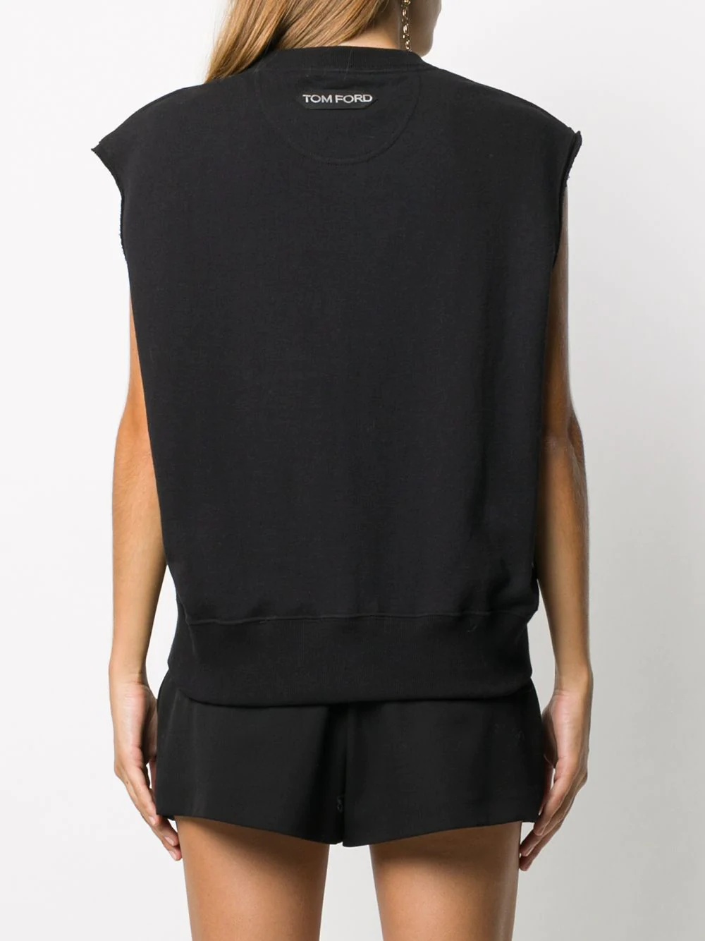 sleeveless cotton T-shirt  - 4