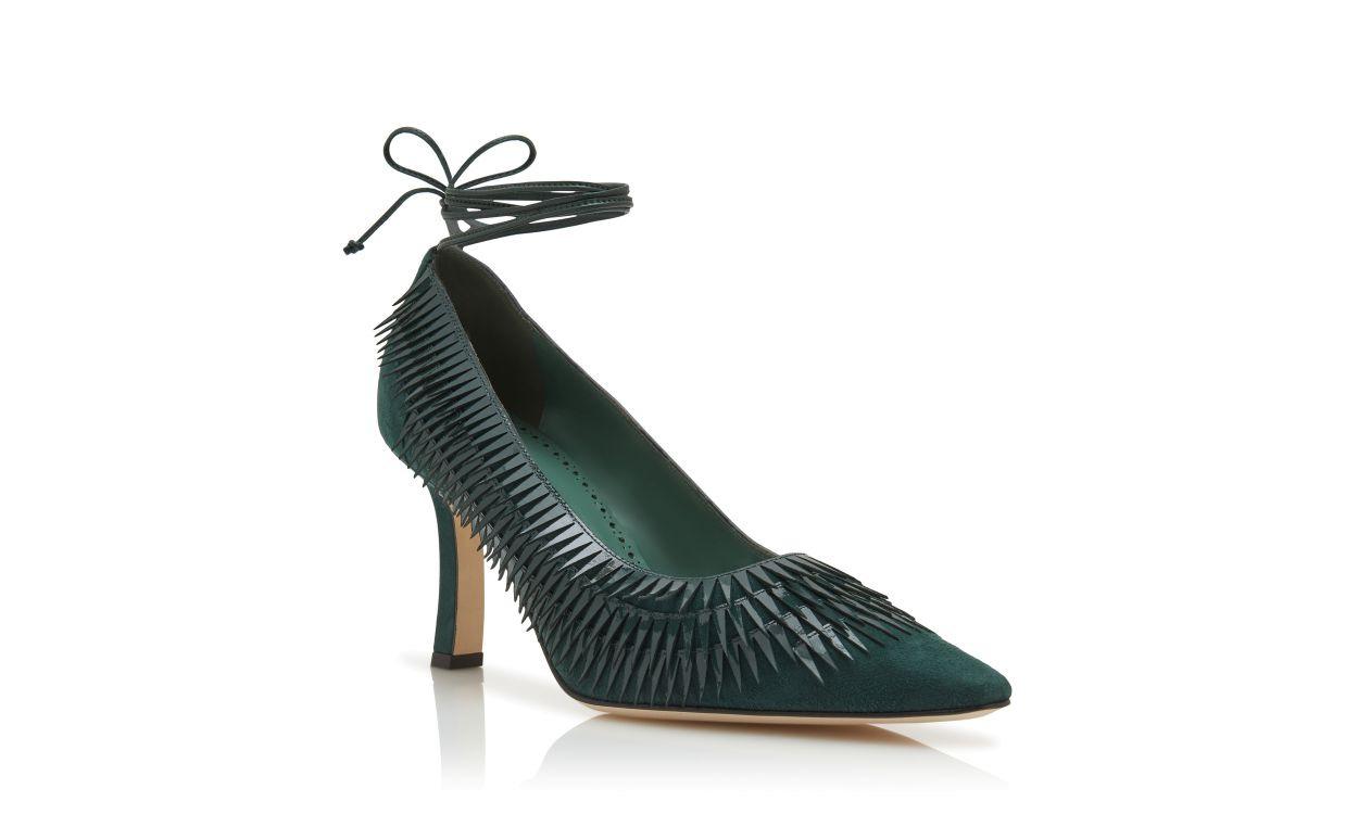 Dark Green Patent Leather Pumps - 3