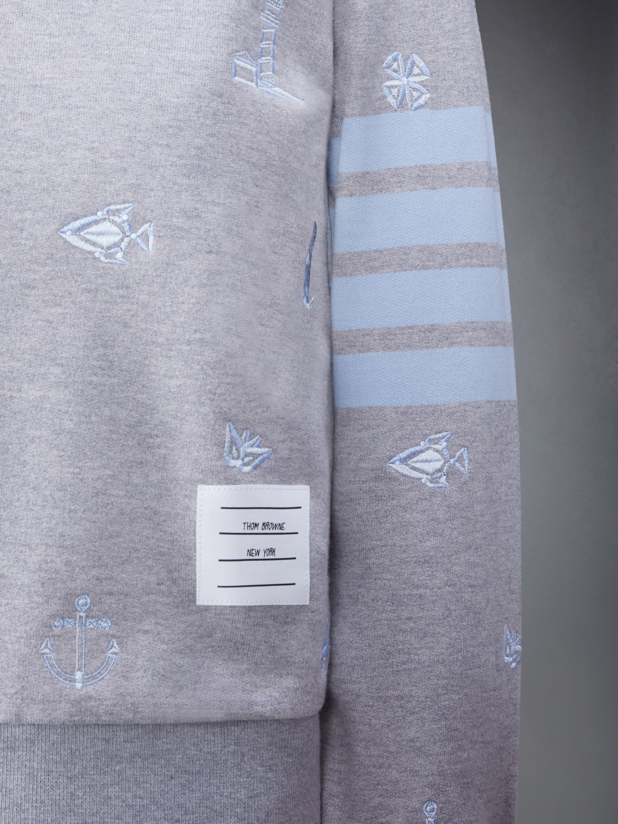 Nautical embroidery crew neck sweatshirt - 4