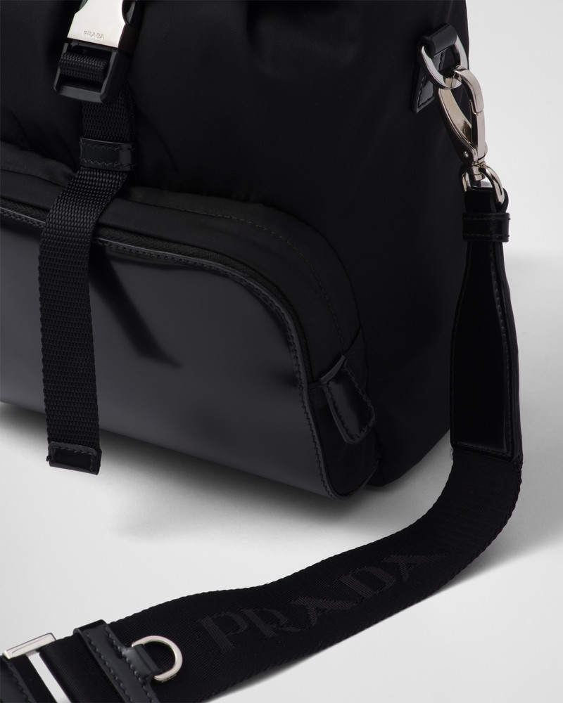 Re-Nylon and brushed leather backpack 7